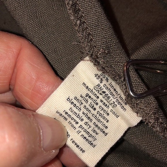 Silence & Noise Khaki Cotton Linen Blend Short Sleeve Button Down Safari Dress - Picture 13 of 13